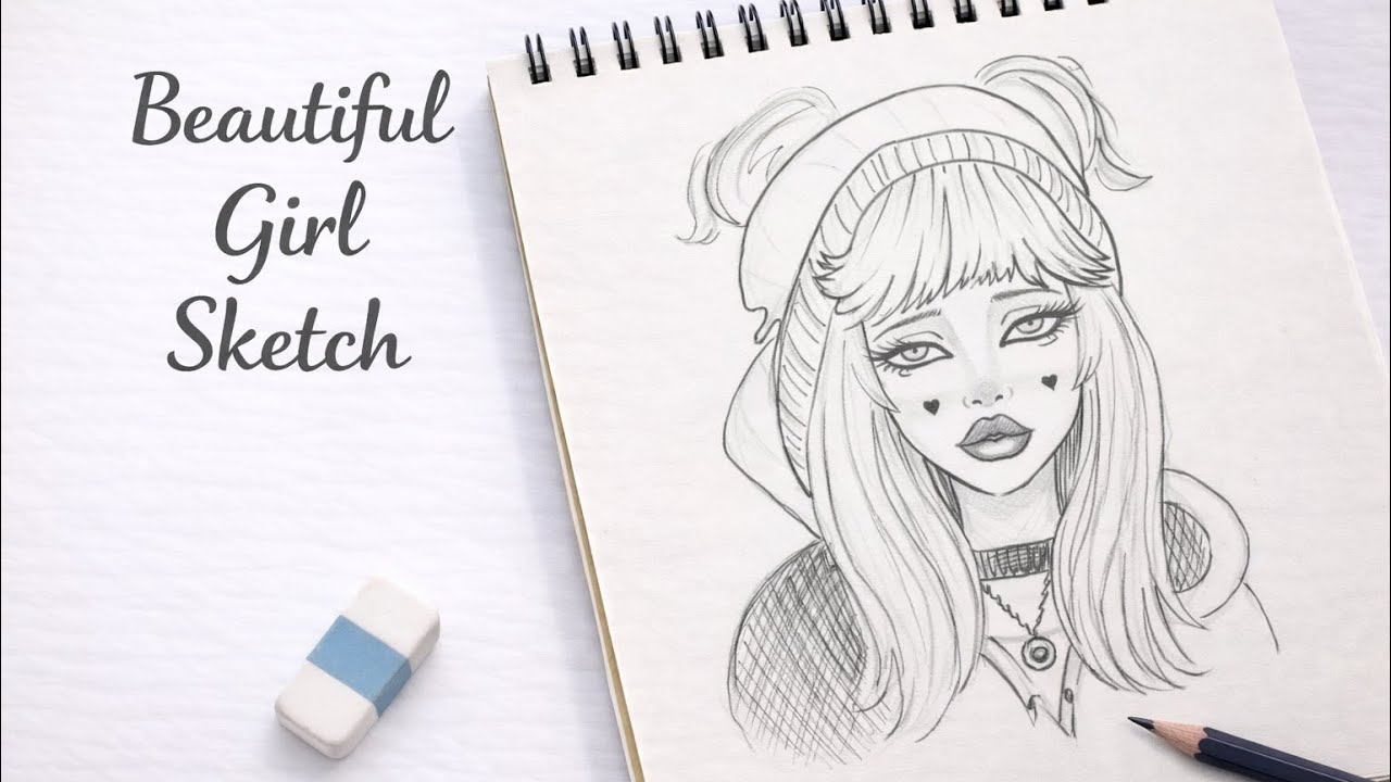 Beautiful Girl Sketch Drawing │ So Satisfying