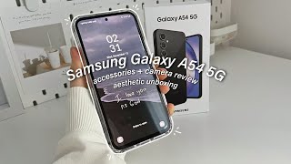 Samsung Galaxy A54 5G aesthetic unboxing | accessories + camera test 💌