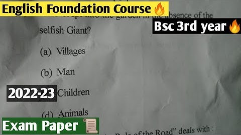|English Language Foundation Course||BSc 3Rd Year|🔥💯|Exam Paper-2023|