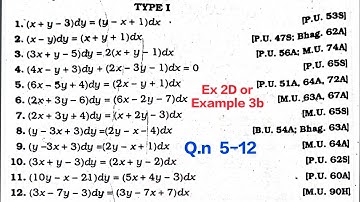Differential equation example 3B | 5-12 Type 1 || #laljiprasadsolution