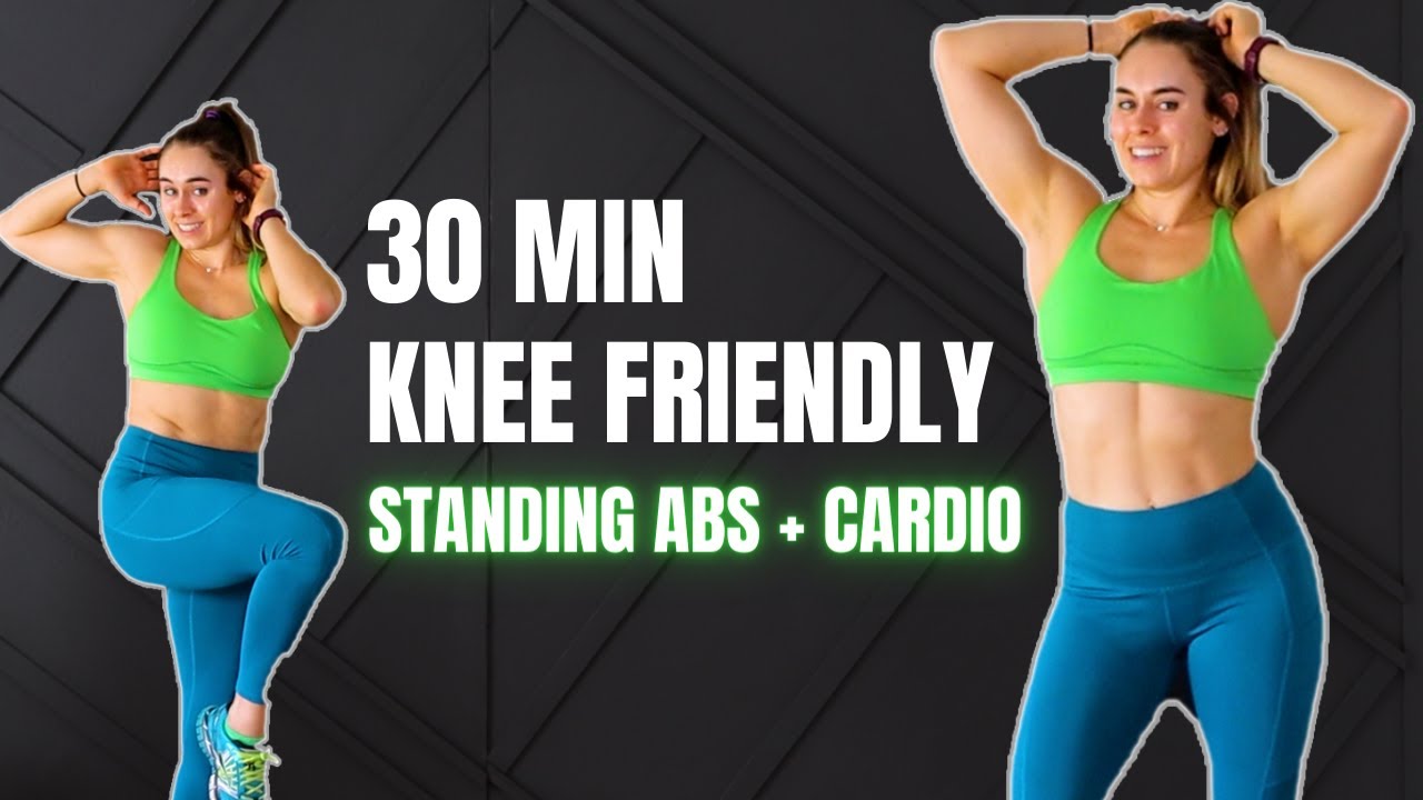 30 MIN Intense Standing ABS HIIT Burn 500 Calories (Knee Friendly, No