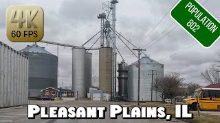 Driving Around Small Town Pleasant Plains, IL in 4k Video
