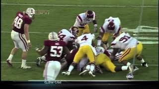 Stanford vs. USC-Andrew Luck Lays out Shareece Wright (Impressive tackle by QB)