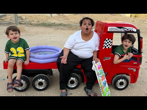 Fahody’s Vlog: Taking the pool to the desert on a truck and the penguin is fishing😳😂