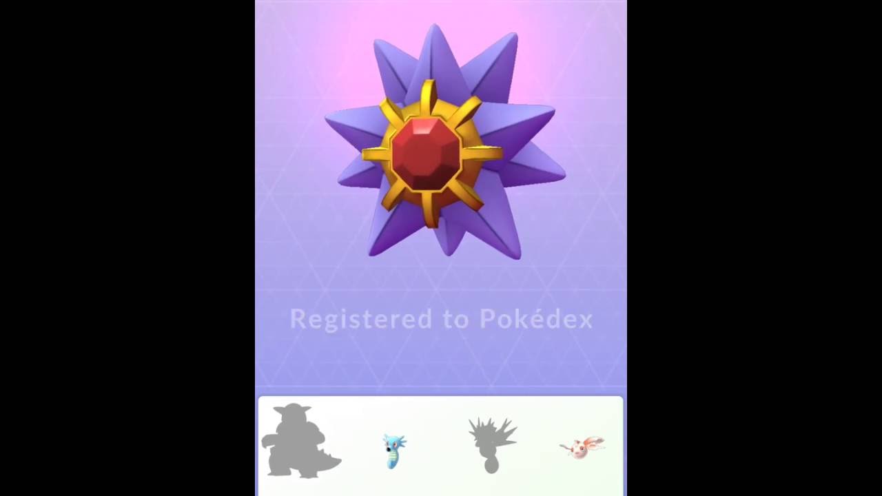 [EVOLUTION] Staryu evolving into Starmie in Pokemon Go YouTube