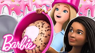 SWEET CHAOS! A Messy Barbie Cupcake Food Fight! | Barbie Clips