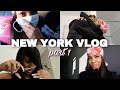 new york vloggg pt.1 | LEAVING MY BOYFRIEND, AIRPORT DURING COVID, CUTTING BANGS.. FAIL?!