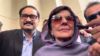 Islamabad: Former Prime Minister Imran Khan's Sister Aleema Khan Media Talk outside SC