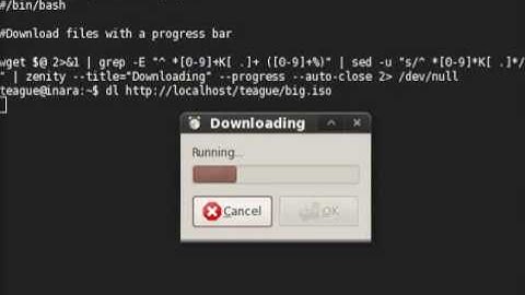 wget with Zenity Progress Bar