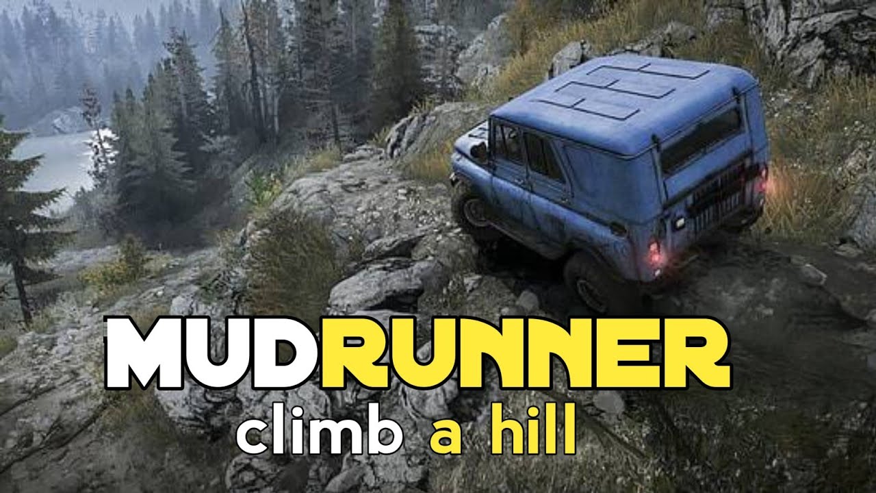 Mudrunner climb a hill