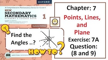 Exercise 7A Questions 8, and 9 (Geometry) – Math Class 6 Army Public School (APS).