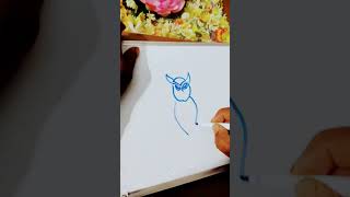 Owl Drawing?/How to draw night bird owl//drawingshortstrending
