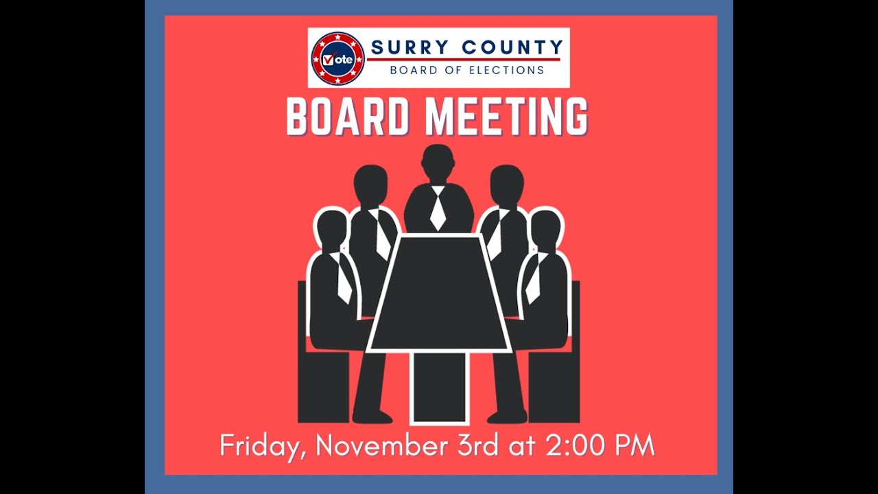 11/03/2023 Surry County Board of Elections Board Meeting YouTube