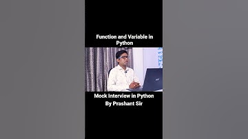 What is function and variable in python? Prashant Jha . #python #interview #function