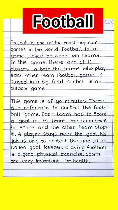 Essay on Football | Essay on football in english #essay #football #shorts