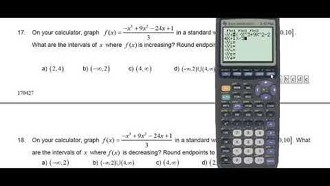 #17. Intervals where f(x) = (-x^3 + 9x^2 - 24x + 1)/3 is Increasing using the TI-83 Plus Calculator