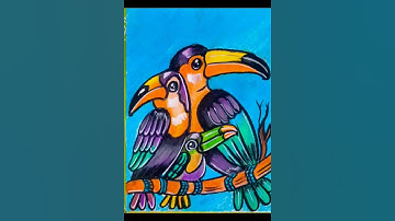 How to draw toucan birds #ytshorts #art#drawing #trending #oilpastelsart