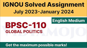 IGNOU BPSC 110 Solved Assignment 2023-24 PDF Download | English Medium | Vidyamojo