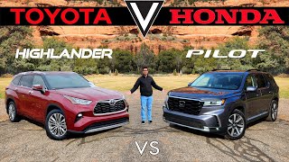 RELIABLE FAMILY FIGHT!  2023 Honda Pilot Elite vs. 2023 Toyota Highlander Platinum: Comparison