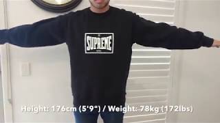 Supreme Warmup Crewneck Close Up And Sizing Fit Guide Youtube