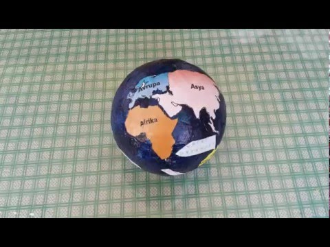 Plastik top ile Dünya Modeli yapımı - DIY - How to make the world model - Tasarım Dersi Yapım Kuşağı