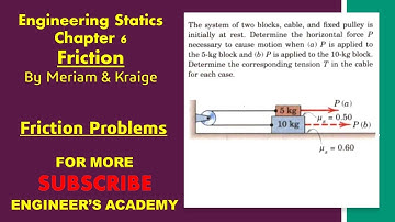 Determine horizontal force P necessary to cause motion. | Chapter 6: Friction | Engineers Academy