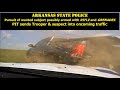 ARKANSAS STATE POLICE pursuit and PIT truck - Suspect allegedly armed with GRENADES - watch ASP work