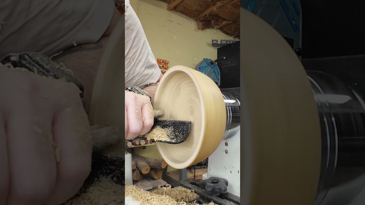 Turning this block of White Limba was a dream #woodturning #asmr #shorts