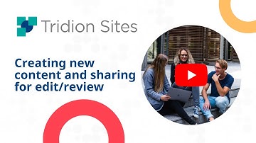 Tridion Docs - Creating new content and sharing for edit/review