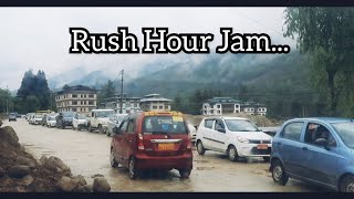 Traffic Jam During Rush Hour At Hejo Ll Jungshina To Zilukha Road Widening Works Ll Thimphu Bhutan