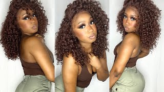 BEST CURLY LACE FRONTAL WIG EVER UNDER $40!!! OUTRE DOMINICA HAVANA BROWN