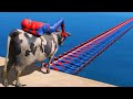 Spiderman  cow  gta 5 water ragdolls spiderman bridge 121 euphoria physics