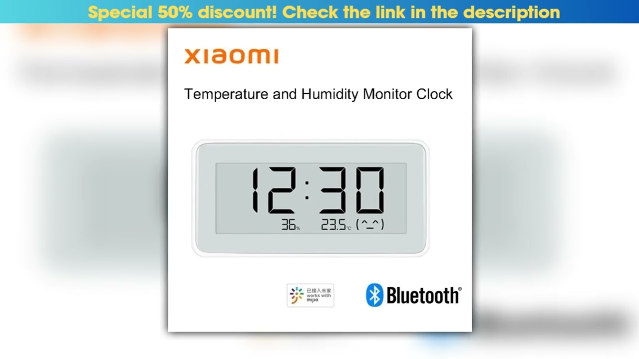 Xiaomi mijia Temperature and Humidity Monitor Clock Indoor Outdoor Hygrometer Thermometer Elink