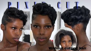 PIXIE CUT without cutting your hair | Super detailed tutorial