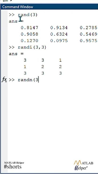 Generate Random Numbers in #MATLAB #Shorts - YouTube