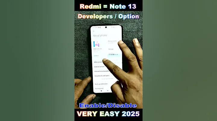 Redmi Note 13 // How To Enable The Developer Options// for USB Debugging etc. 2025//