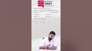 A force is represented by F = ax2+ bt1/2 Where x = distance and t = time..