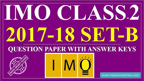 IMO CLASS 2 SET B 2017-2018 |  International Mathematics Olympiad question paper with answer keys