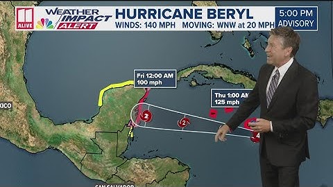 Category 4 Beryl passes near Jamaica