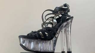 Black glass heels