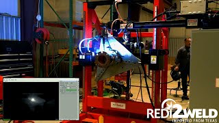 R2W-3 Combo Machine preforms automated Weld Neck and Slip on Flange MIG Welds.