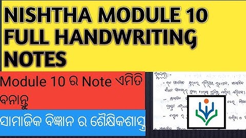Nishtha Module 10 Handwriting note ||Full video