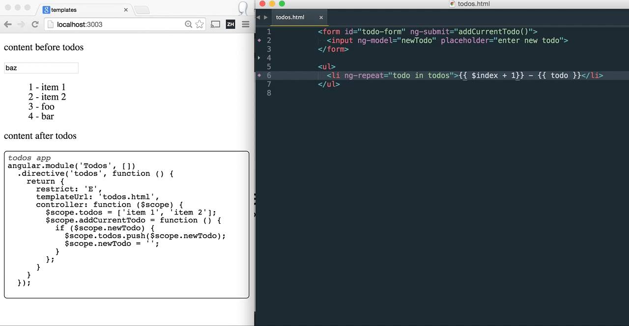 hot angular directive template reload - YouTube