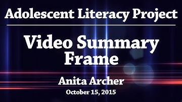 Video Summary Frame - Anita Archer