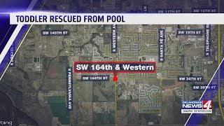 Toddler rescued from pool