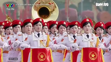 Khối nữ Quân nhạc diễu binh trên Quảng trường Ba Đình sáng 2-9