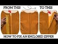 HOW TO FIX AN ENCLOSED INVISIBLE ZIPPING ON A DRESS |Beginners friendly tutorial.