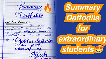 Daffodils summary for 9th class// with quotations// #summary #presentation