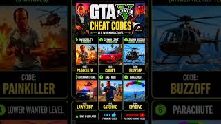 📋 GTA V Cheat Codes List | Copy These Codes 🔥 #GTAV #CheatCodes #Shorts