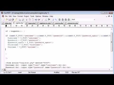 Beginner PHP Tutorial 145 Registration Form Part 2